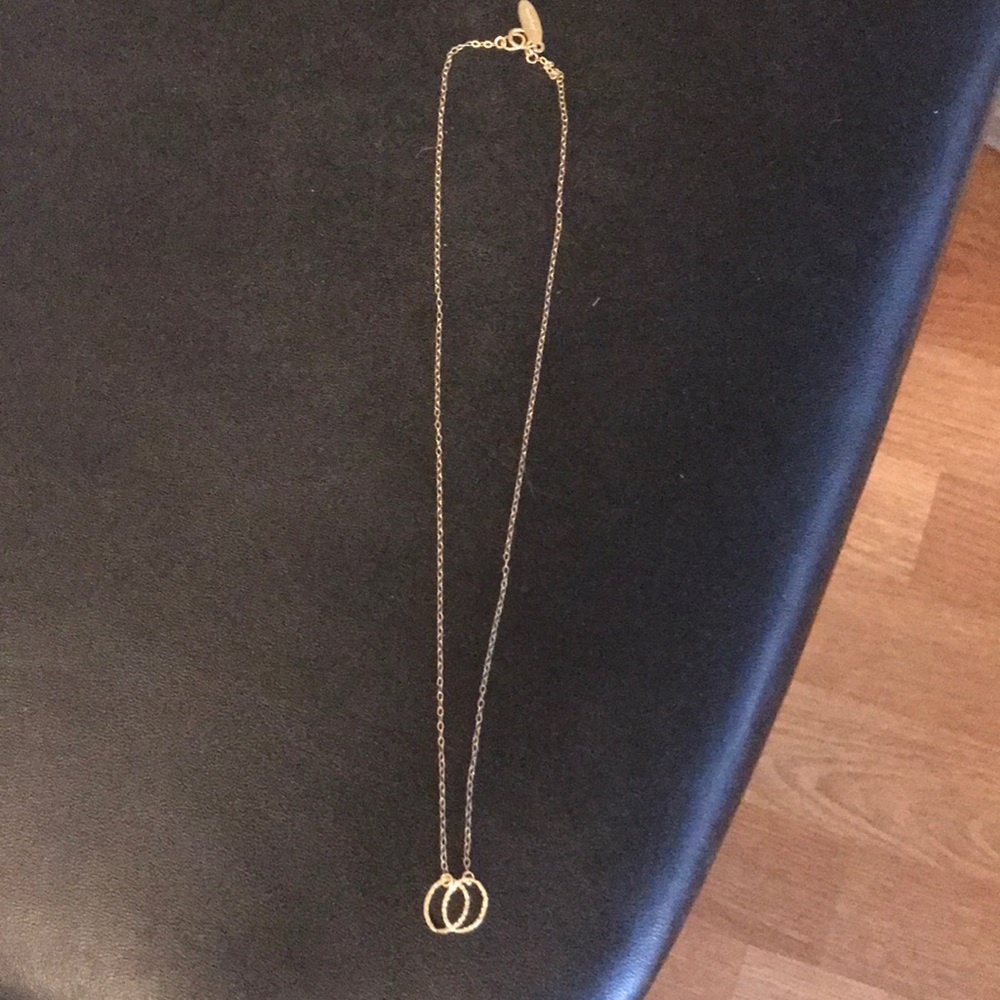 Delicate gold plated hoop necklace